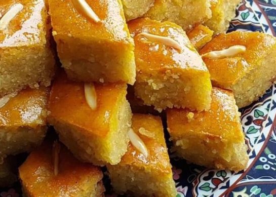 طرز تهیه باقلوا هندی نارگیلی خیلی راحت و ساده گام به گام