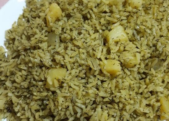 طرز تهیه پلو سیب زمینی با شوید خشک ساده و راحت_رستوران یاب