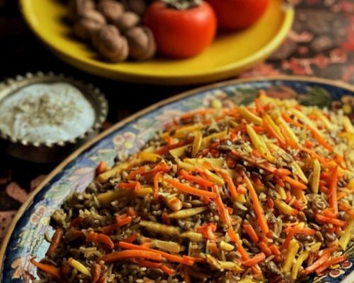 طرز تهیه به پلو اصفهانی با گوشت قلقلی خیلی لذیذ